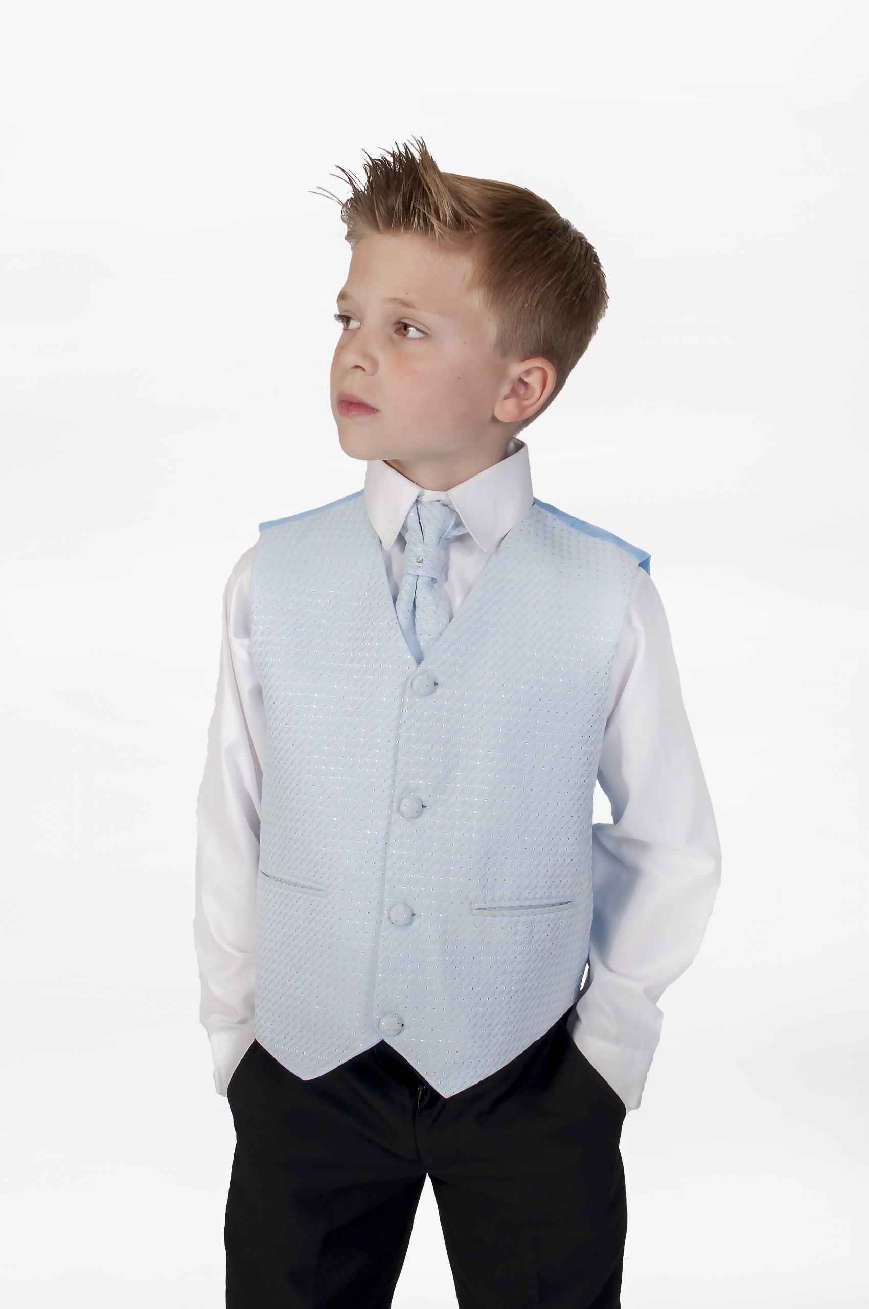 Boys 4 Piece Black Suit with Blue Diamond – Suits n Dresses