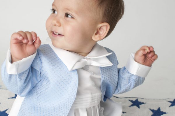 Baby Boys Christening Outfit Christening Suit Christening Romper Diamond Blue 