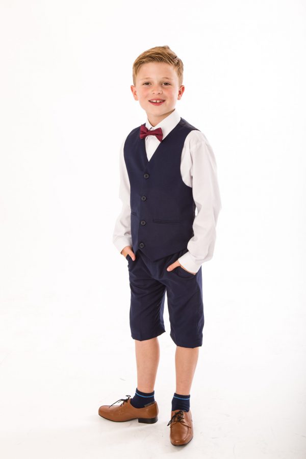 Boys navy waistcoat hot sale and trousers