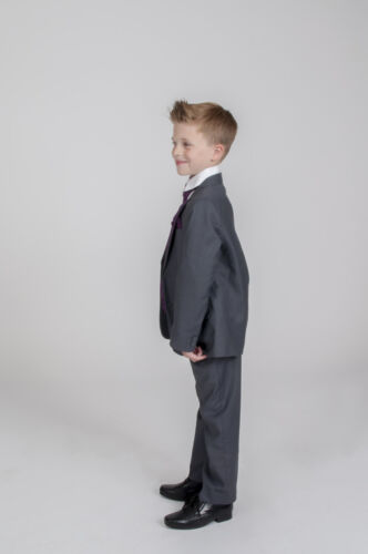 Boys 5 Piece Suit Light Grey - Occasionwear For Kids