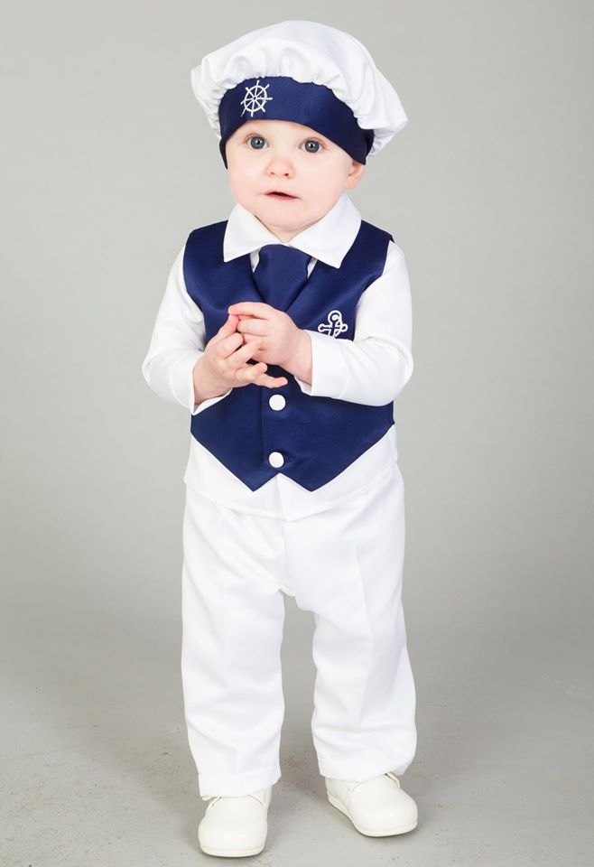 Baby Boys Sailor Christening Suit in Navy Suits n Dresses