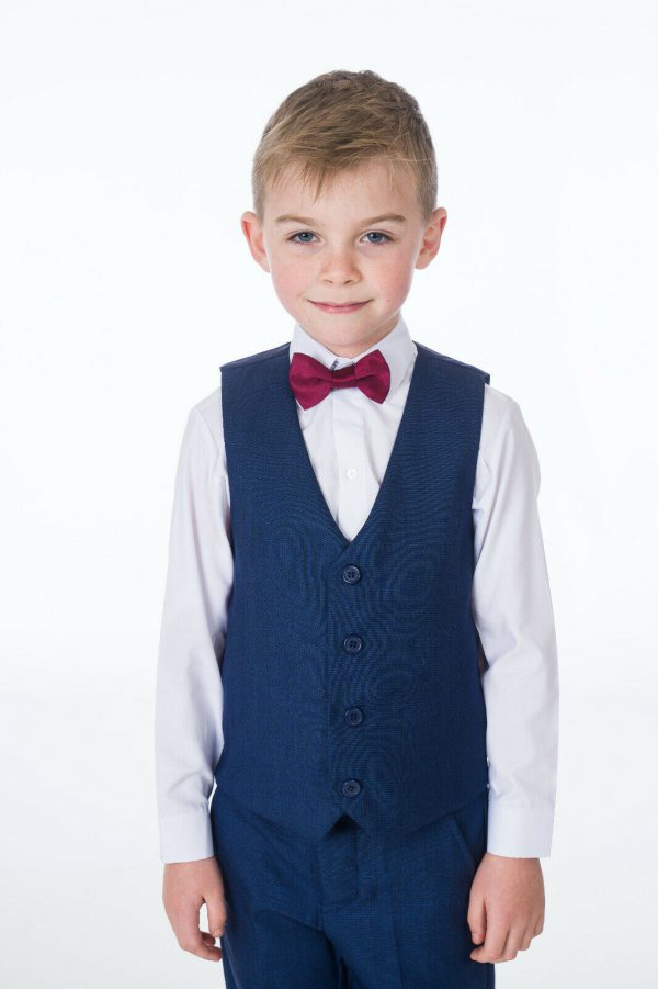 Suit with waistcoat hot sale and bow tie