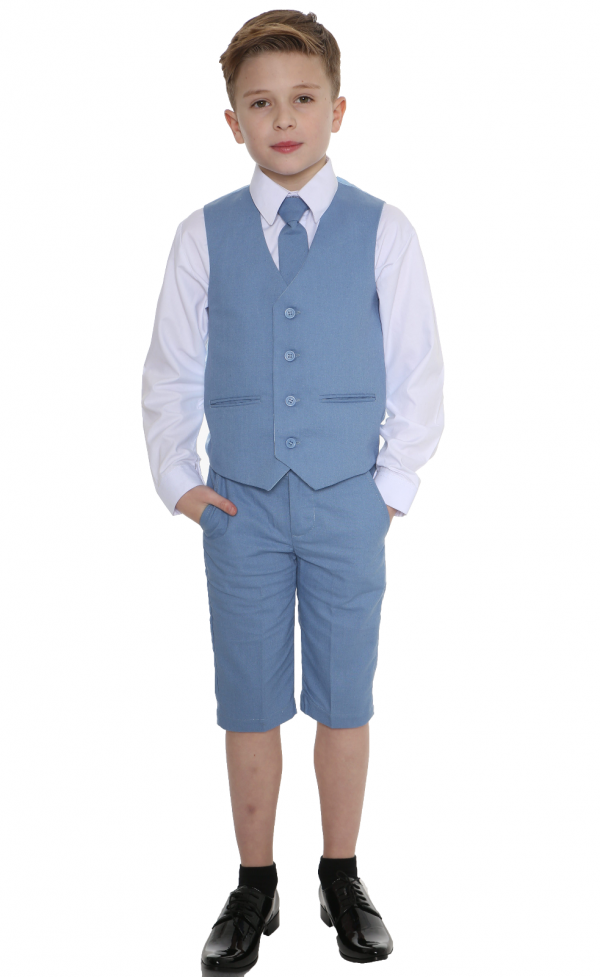 Boys blue deals linen shorts